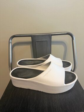 Lemon Jelly Platform Slide Sandals White EU 39 Minimalist Chunky Comfort Slides